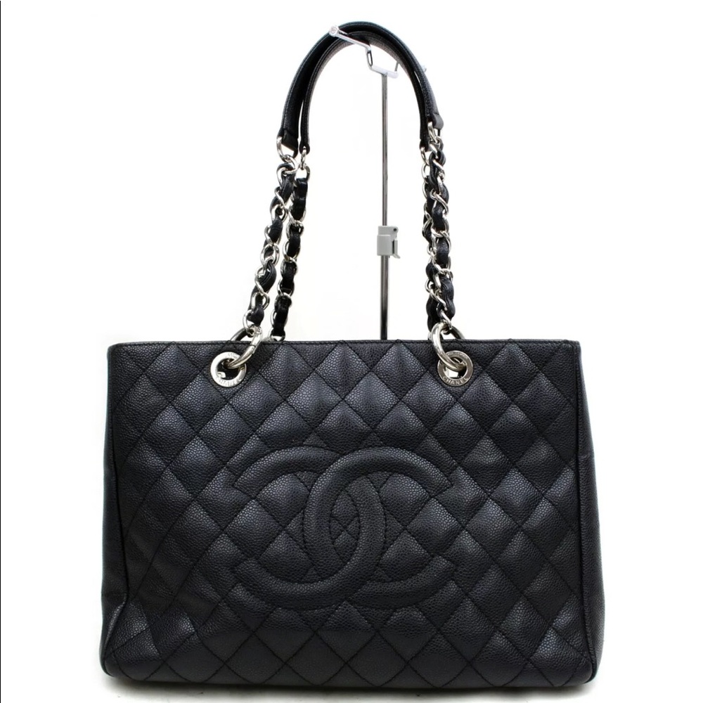 Chanel Shopping Tote Bag Quilted Caviar Leather